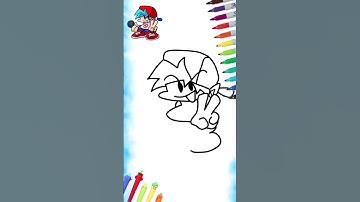 How to draw Boyfriend easy step by step Friday Night Funkin drawing #shorts
