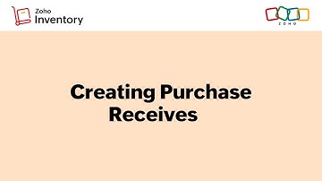 Creating Purchase Receives - Zoho Inventory