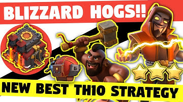 TH10 Super Wizard Blimp Attack Strategy - TH10 Blizzard Hog Strategy | Clash Of Clans
