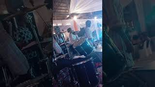 Kelvin O on drum with d music gladiator Mr & Mrs K Iyamu