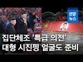 김정은, 대형 시진핑 얼굴도 준비…집단체조 '특급 의전' / 연합뉴스 (Yonhapnews)