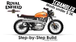 Royal Enfield Interceptor 650 Cafe Race Scrambler design concept stepbystep modifications