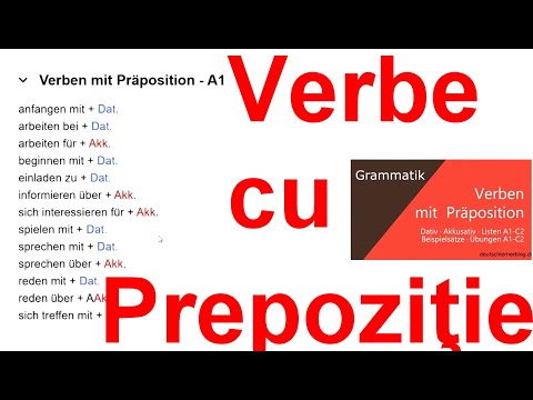 Verbe cu prepozitie  la germana pentru  A1, A2  Examen Goethe, Telc,  cu exemple .Simplu explicat