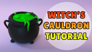 MAKING MINIATURE WITCH'S CAULDRON  Easy Polymer Clay, Fondant Tutorial DIY