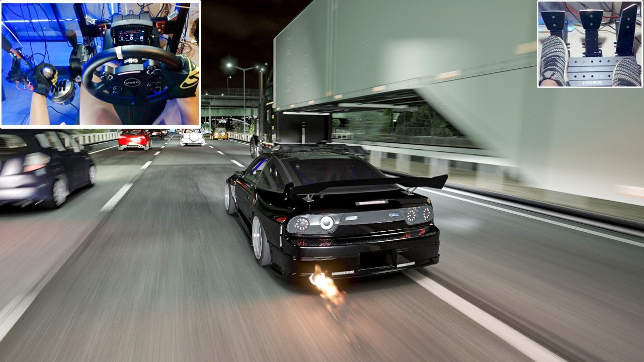 800 HP NISSAN 180 SX MIDNIGHT RUN | STEERING WHEEL MOZA R9 | ASSETO ...