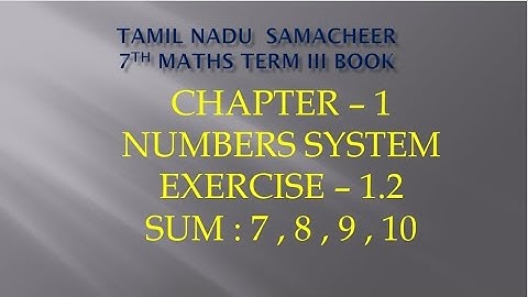 7th maths term 3|Chapter 1|Number System|Exercise 1.2|Sum : 7,8,9,10|@JMDMmathschannel