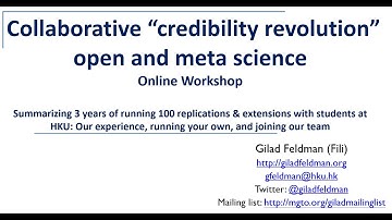 Workshop: Summarizing 3 years of collaborative open science and meta research with students and ECRs