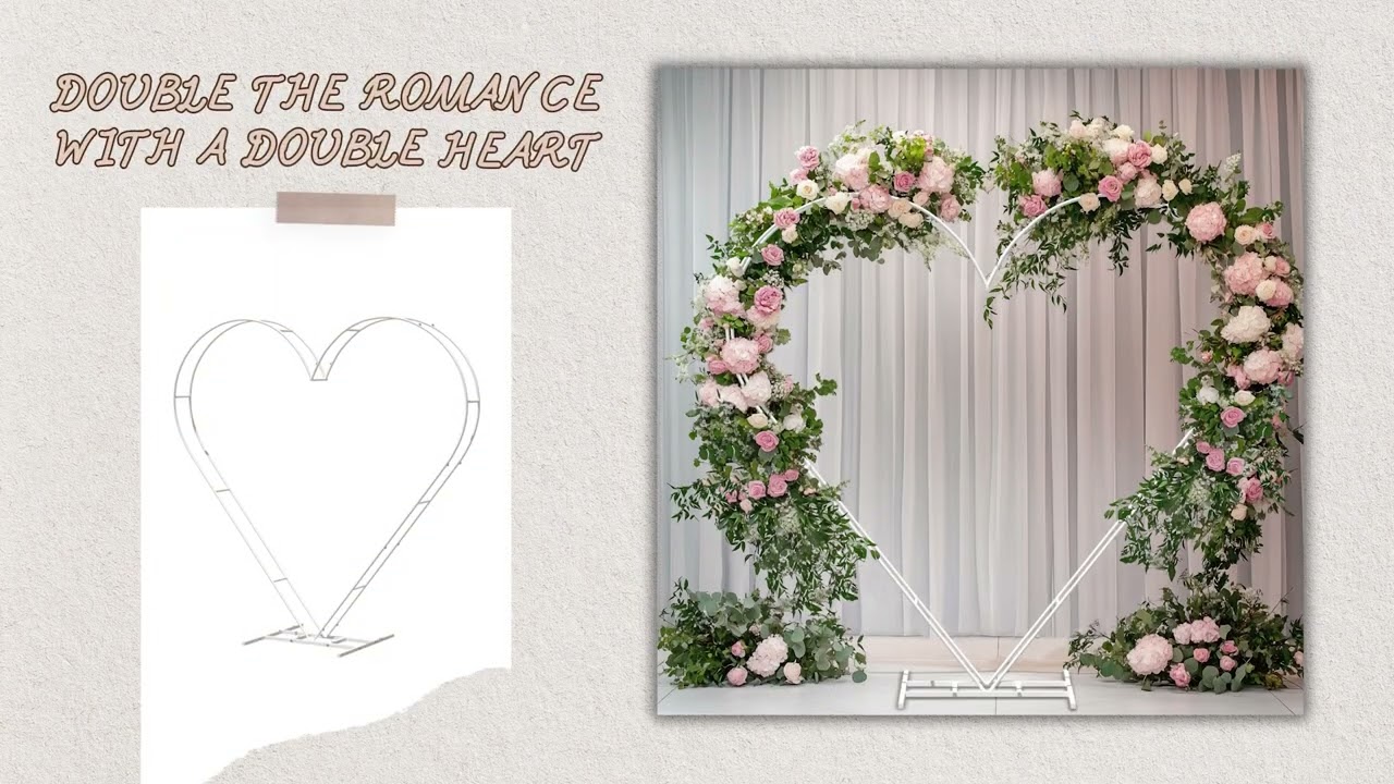2,05 M Supporto A Forma Di Cuore, Archi Di Palloncino In Metallo, Decorazione Romantica Per San Valentino, Festa Di Matrimonio, Anniversario Di Matrimonio, Sfondo