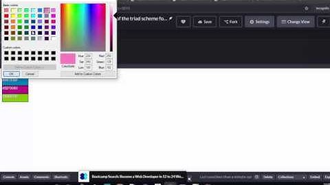 vue triadic color scheme javascript
