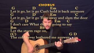 Let It Go (Idina Menzel) Strum Guitar Cover Lesson with Chords and Lyrics