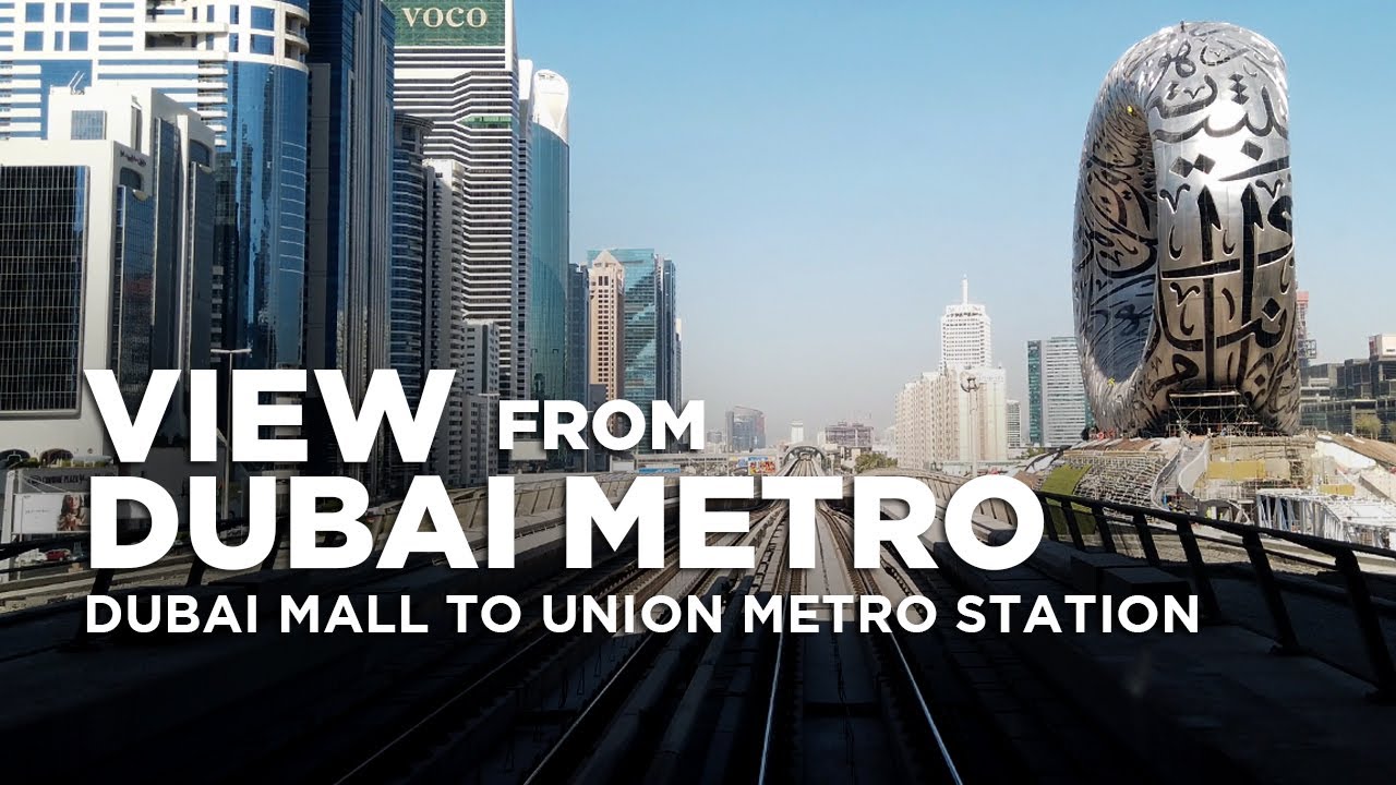 Dubai Metro Ride | Dubai Mall to Union Station Red Line - Dubai Metro Front View | Dubai City - UAE