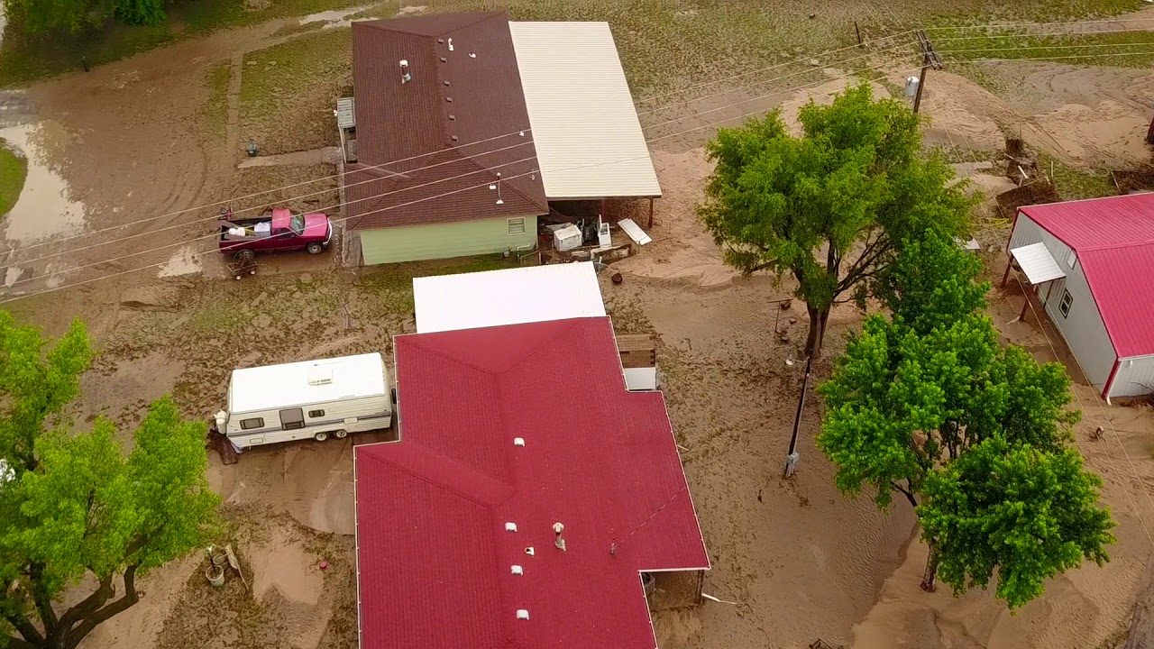 Drone footage of Hill City flooding in northwest Kansas, May 2018 YouTube