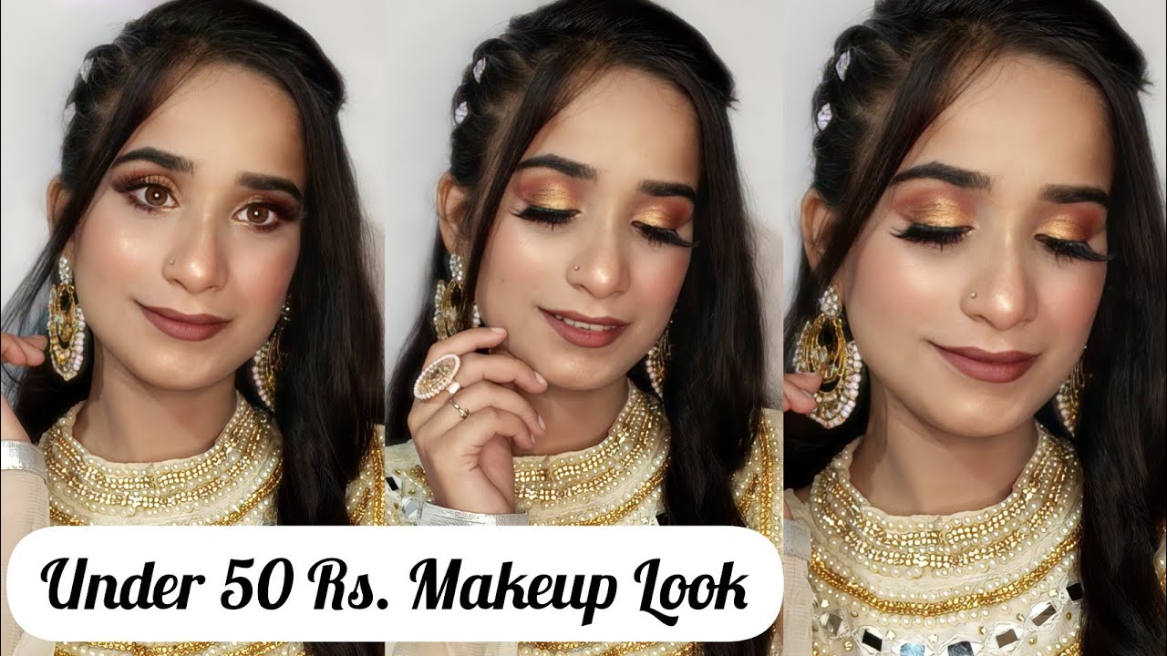 OMG😱 Under 50 ₹ Full Glam Bakra Eid Makeup | Indian wedding guest/ Party Makeup Look For Beginners