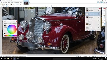 Minimalist speed drawing of classic car with Paint.net