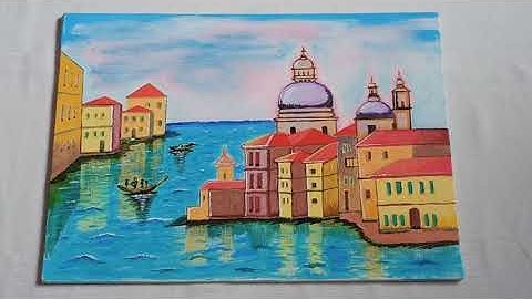 Floating city of Venice | Acrylic painting tutorial. #jmlisondra