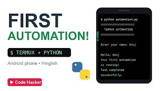 Otomasi Python Pertama Saya Menggunakan Termux 📱🐍 | Skrip Python di Android untuk Pemula (Hinglish)