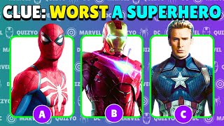 Guess The MARVEL HERO by only 1 CLUE  | 33 Ultimate Avengers Quiz | Guess the Avangers | Marvel Quiz