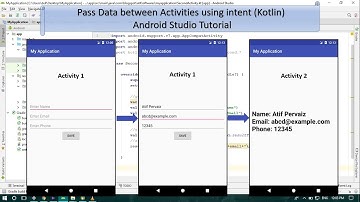 Pass Data between Activities using intent | Android Studio | Kotlin