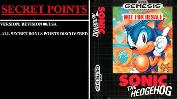 Sonic the Hedgehog [Rev 00/USA] (Sega Genesis) - (All Secret Bonus Points)