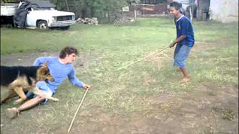 pelea samurai el malo,el loco y el perro