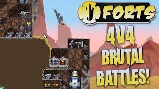 Forts Multiplayer 4v4 Gameplay Hello Neighborhood Friends, Brutal Battle