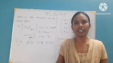 TRB Assistant Professor| PGTRB| TNSET | Vector Spaces | Dimension