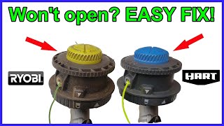 How to fix Ryobi or Hart weedeater head that WON'T OPEN!