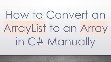 How to Convert an ArrayList to an Array in C#  Manually
