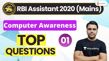 12:00 PM - RBI Assistant 2020 (Mains) | Computer Awareness by Vivek Pandey Sir | Important Questions