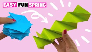 How to make origami spring toy EASY, DIY Paper Toy Tutorial