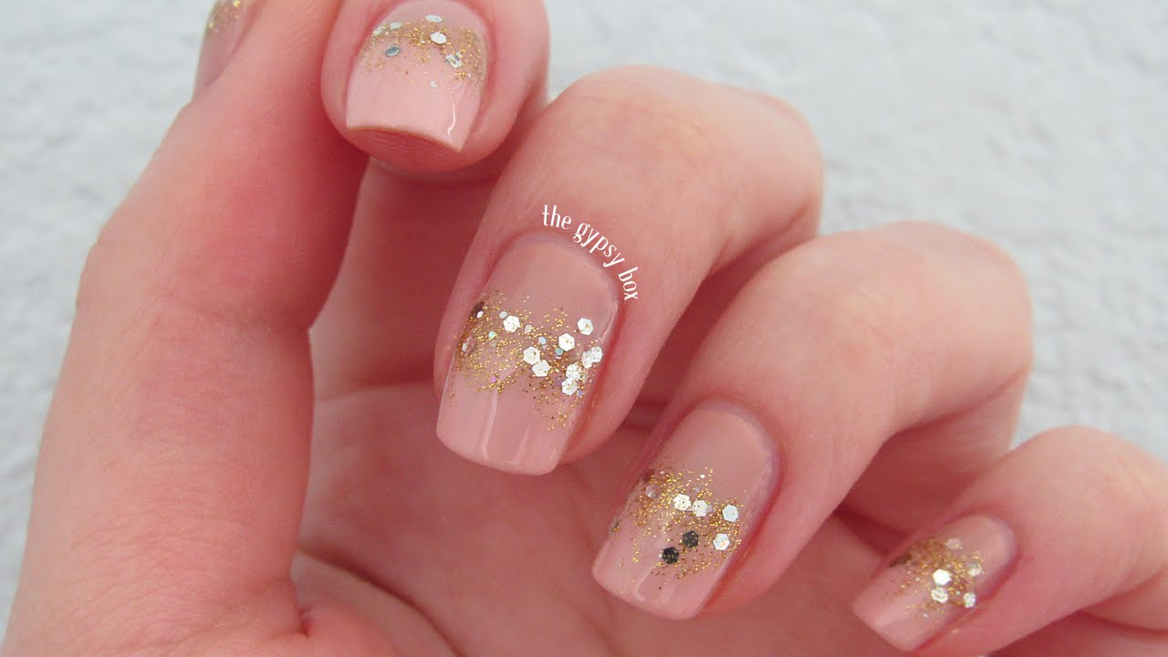 Gold & Pink Prom Nail Art Design | TheGypsyBox - YouTube