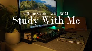 1 hour Study With Me with Piano music