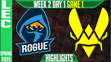 RGE vs VIT Highlights Game 1 | LEC Spring Split W2D1 2025 | Rogue vs Team Vitality G1