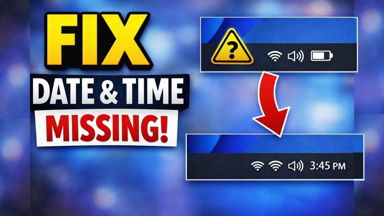 How to Fix: Date and Time Missing From Taskbar Windows 11 [2026] - YouTube