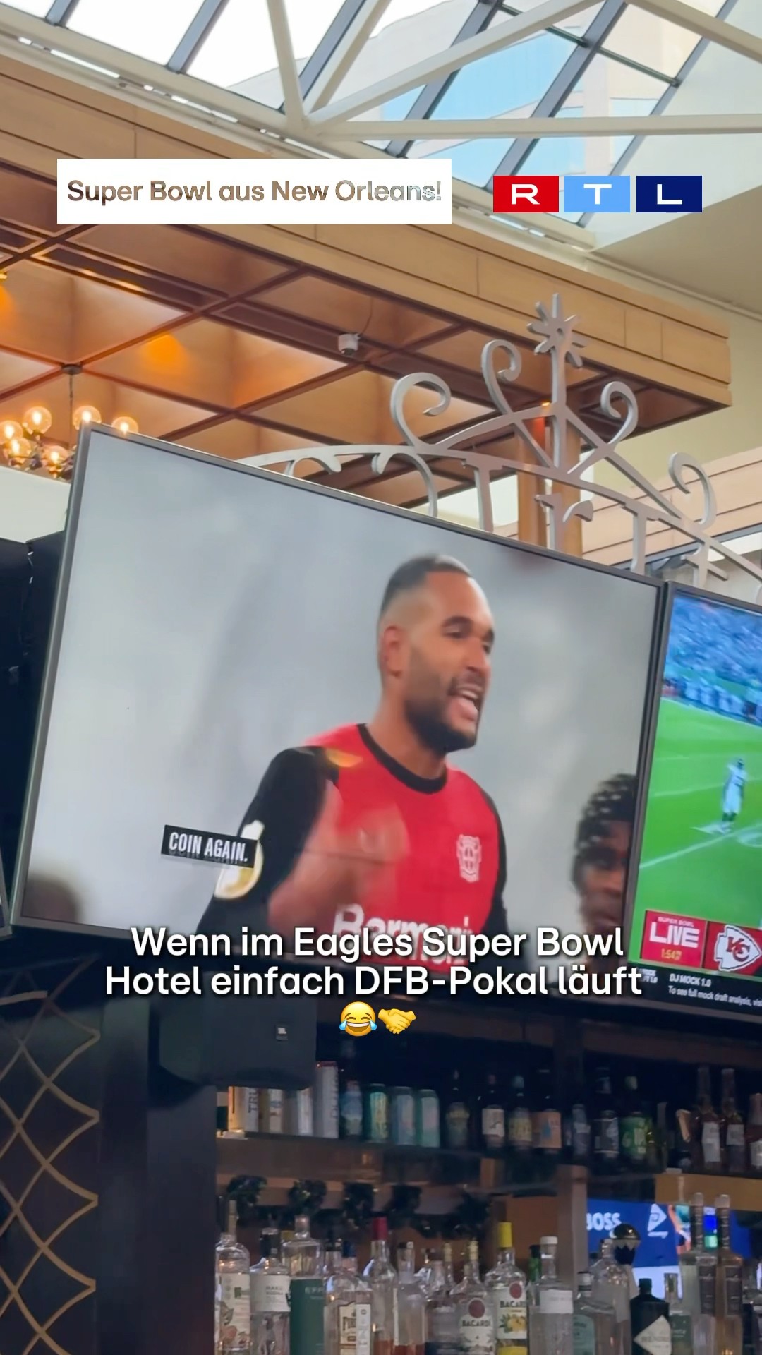 Zwischen Bayerwerk und New Orleans? #rtlnfl #nfl #dfbpokal #superbowl #bayerleverkusen #fckoeln