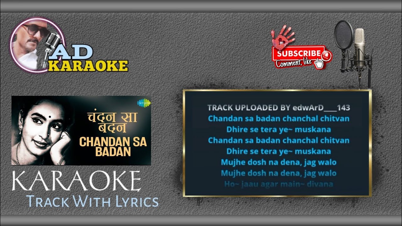 Chandan Sa Badan KARAOKE With Lyrics - YouTube