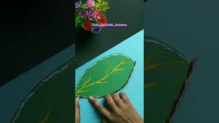 DIY Leaf Shaped Ganesh Chaturthi greeting Card।Easy Paper Craft Ideas।#ytshorts #short screenshot 4