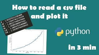 Basics - How to read a CSV file in python (and plot it)
