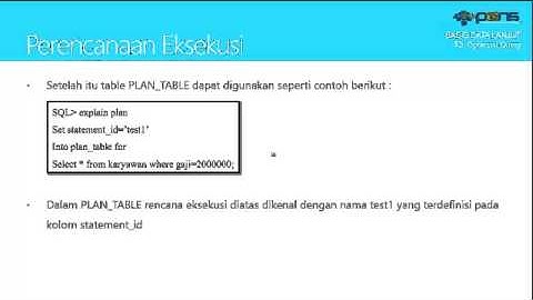 Basis Data Lanjut Oracle: Teori 8 - Optimasi Query
