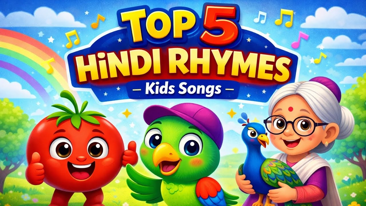 Top 5 Hindi Nursery Rhymes for Kids | Fun & Learning Songs - YouTube