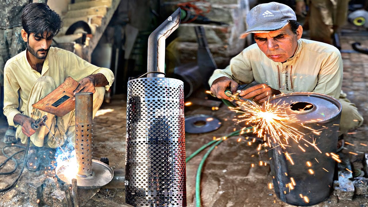 How Truck Silencer Mufflers Are Handmade from Metal Sheets | Complete Exhaust Manufacturing Process