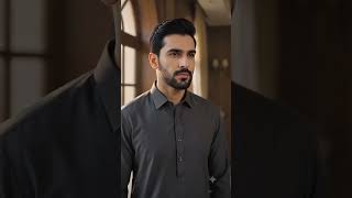 Charcoal Grey Shalwar Kameez for Men | Modern Pakistani Menswear by Zair PK