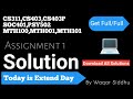 CS311,CS403,CS403P,SOC401,PSY502,MTH001,MTH100,MTH101 Assignment No.1 Fall 2023 100%Correct Solution