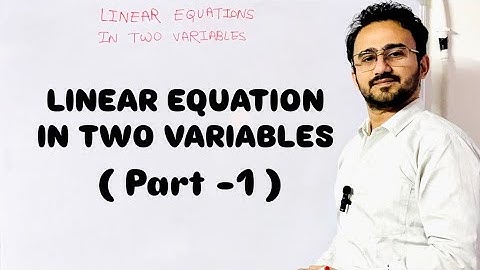 Linear equations in two variables 