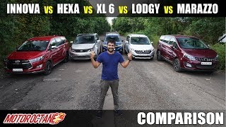 Marazzo vs XL6 vs Hexa vs Lodgy vs Innova Comparison | Hindi | MotorOctane