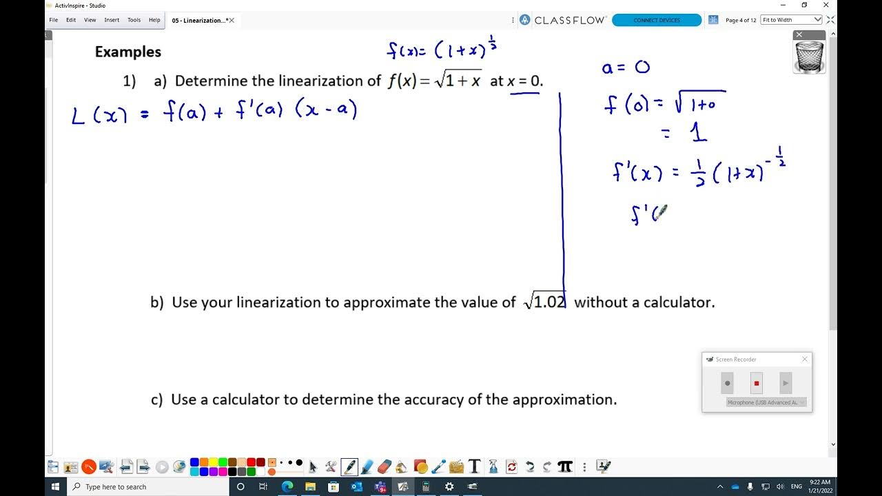 Video Lesson Linearization and Differentials YouTube