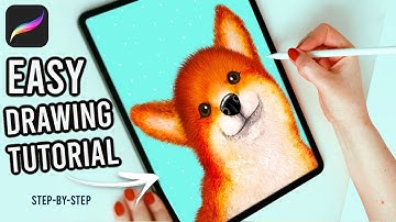 Happy Dog Drawing  - Easy Procreate Tutorial