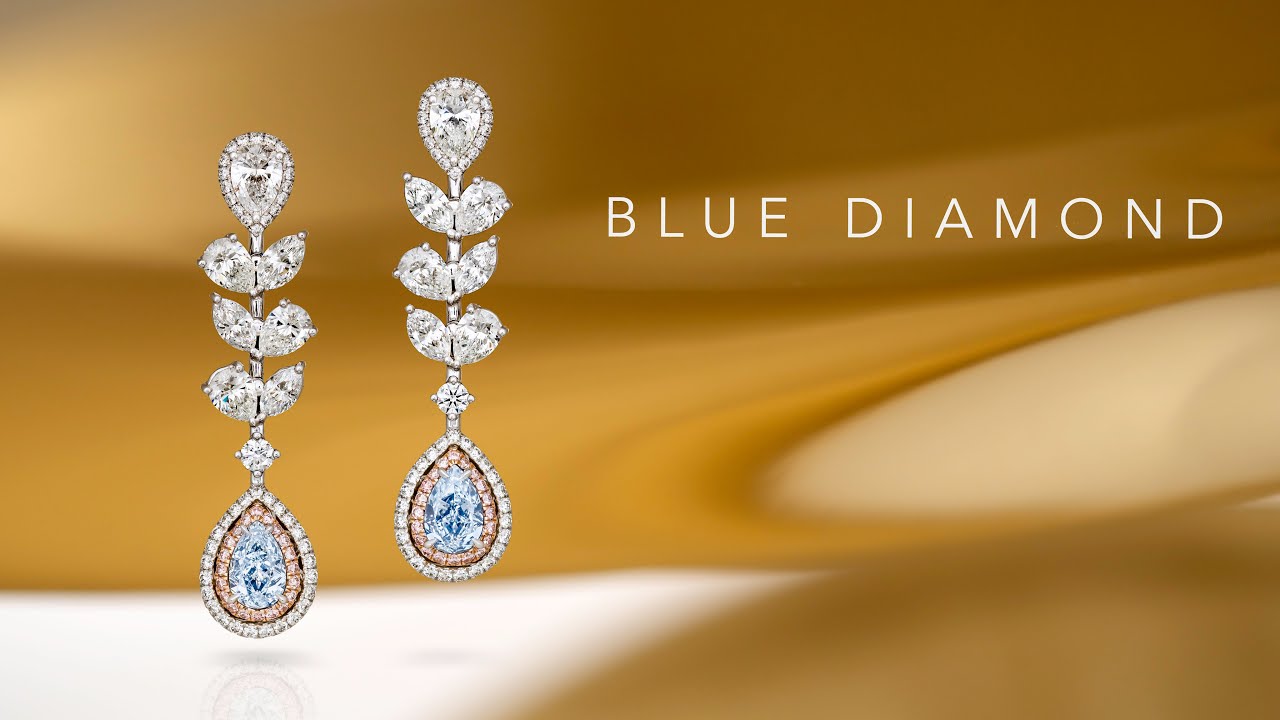 Total Over 2 Carat Rare Blue Diamonds - Very Light Blue Diamond Earrings - D&L Trading