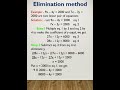 Elimination method for solving pair of linear Equations #linearequations #solution #class10th #maths