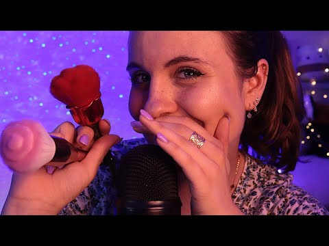 ASMR | MOUTH SOUNDS & BRUSHING 👄 Bruits de bouche et pinceaux (sur le micro et ton visage)